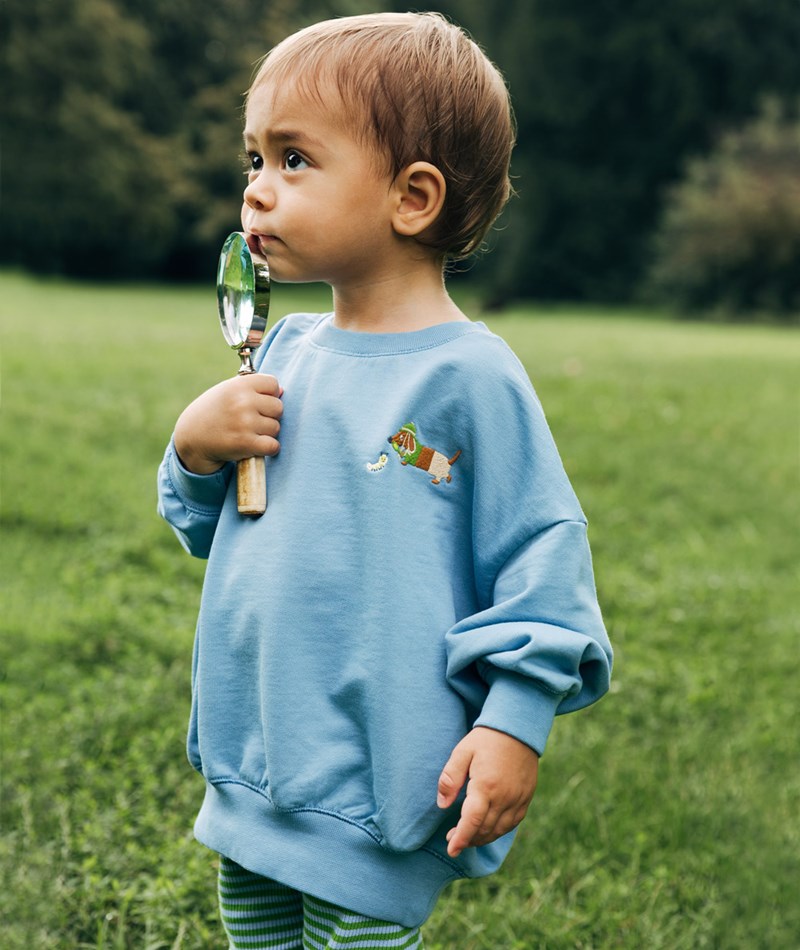 KAUF DICH GLÜCKLICH KIDS Sweater Blau Explore 73585 aus Bio-Baumwolle