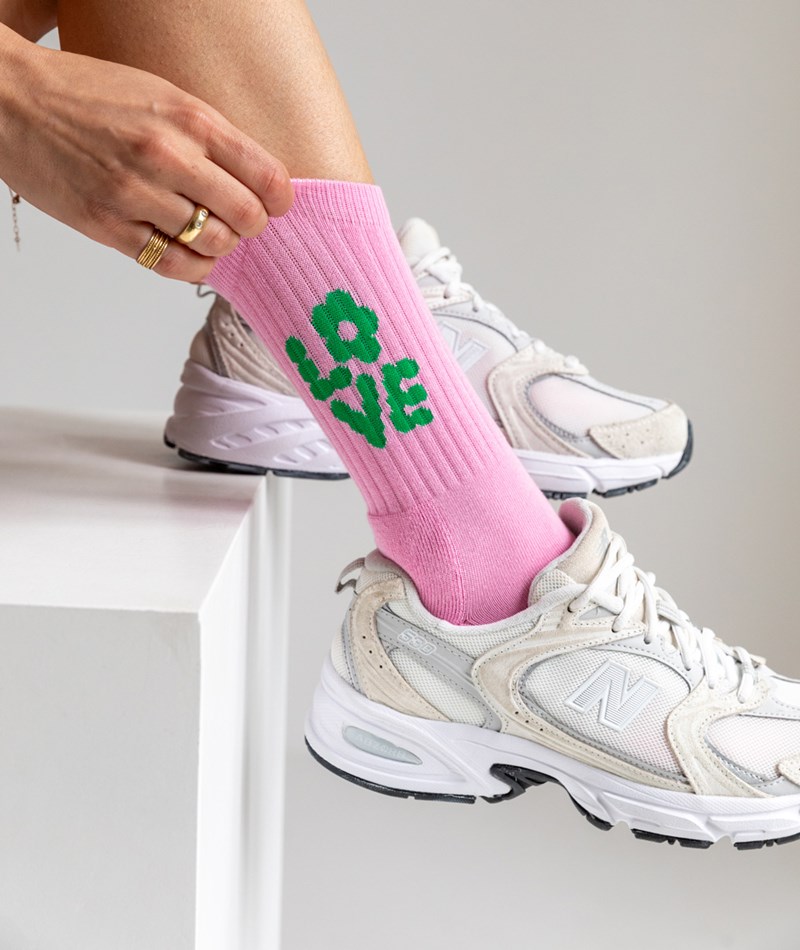 KAUF DICH GLüCKLICH Tennissocke Love (Gr. 36-41) Pink aus Bio-Baumwolle