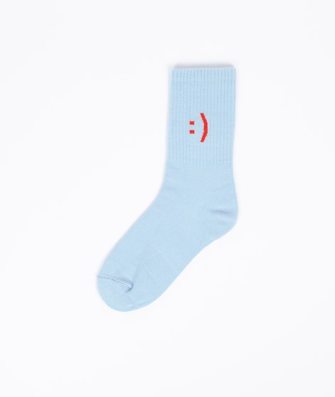 KAUF DICH GLCKLICH Socken Smiley (Gr. 36-41) Hellblau aus Bio-Baumwolle