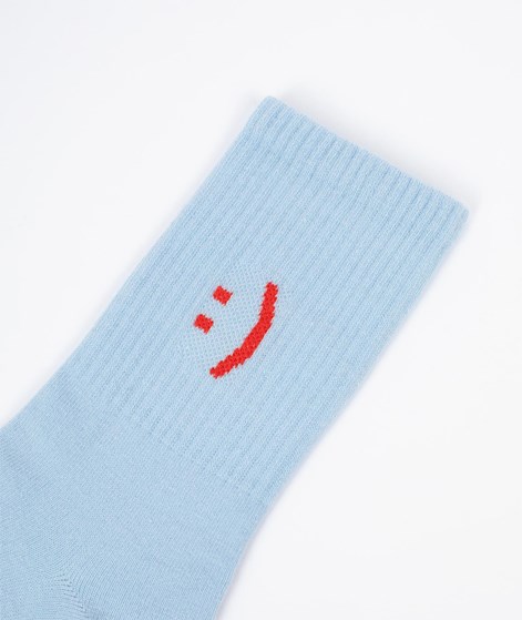 KAUF DICH GLCKLICH Socken Smiley (Gr. 36-41) Hellblau aus Bio-Baumwolle