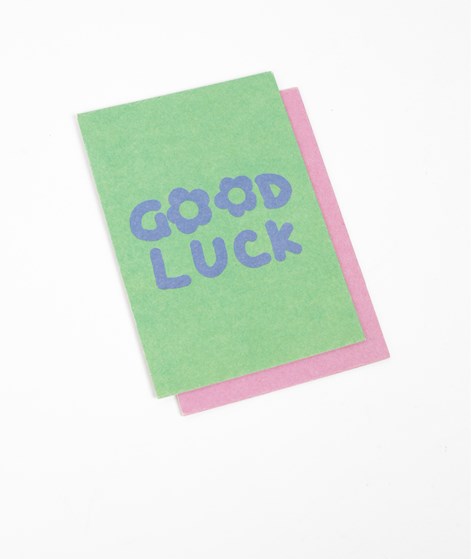 KAUF DICH GLCKLICH Postkarte Good Luck Grn