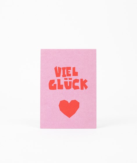 KAUF DICH GLCKLICH Postkarte Viel Glck Pink