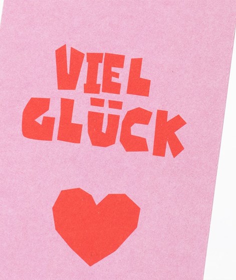 KAUF DICH GLCKLICH Postkarte Viel Glck Pink