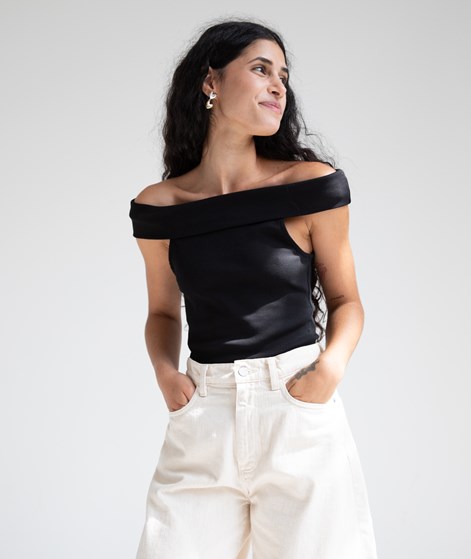 VILA VIKani Off Shoulder Top Schwarz