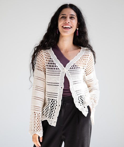 VILA VIKuna Crochet Cardigan Beige