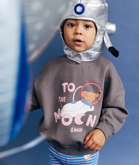 KAUF DICH GLCKLICH KIDS Sweater Mond Grau aus Bio-Baumwolle