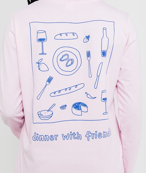 KAUF DICH GLCKLICH Longsleeve Dinner Rosa aus Bio-Baumwolle