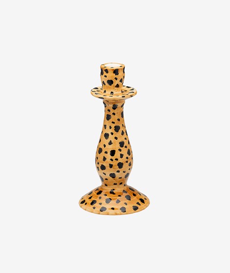 ANNA + NINA Leopard Kerzenhalter braun