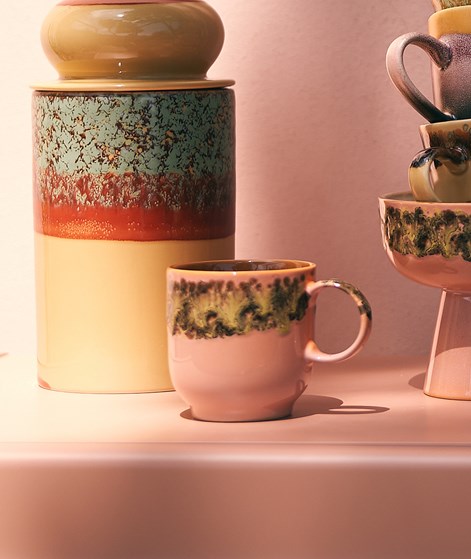 HKLIVING 70s Ceramics: Caf Tasse Lush mehrfarbig