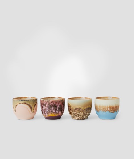 HKLIVING 70s Ceramics: caf (4er-Set) mehrfarbig