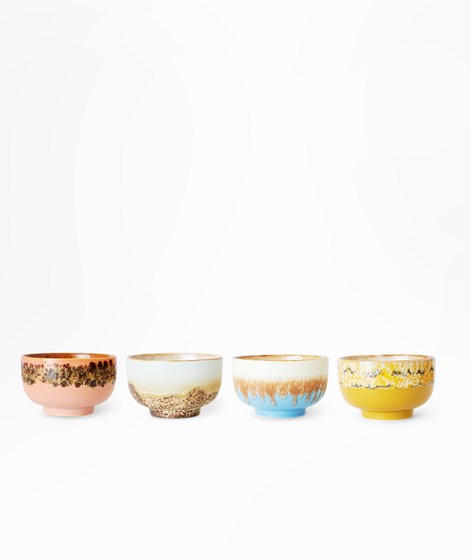 HKLIVING 70s Ceramics: noodle (4er-Set) mehrfarbig