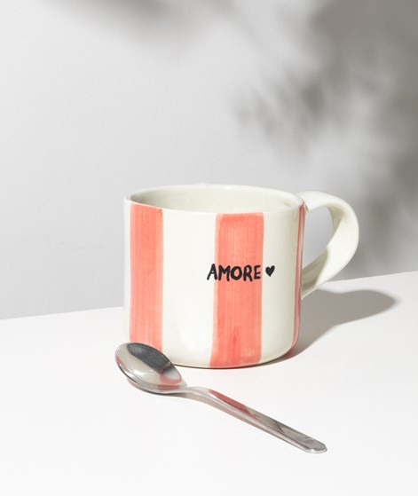 KAUF DICH GLCKLICH Mug Amore Rot Streifen