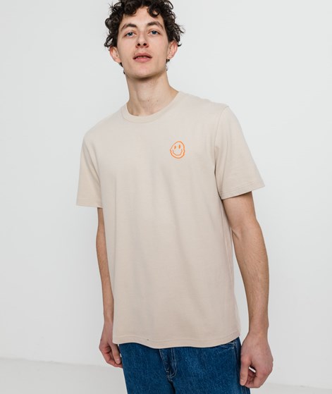 KAUF DICH GLCKLICH T-Shirt Smiley Orange Beige aus Bio-Baumwolle