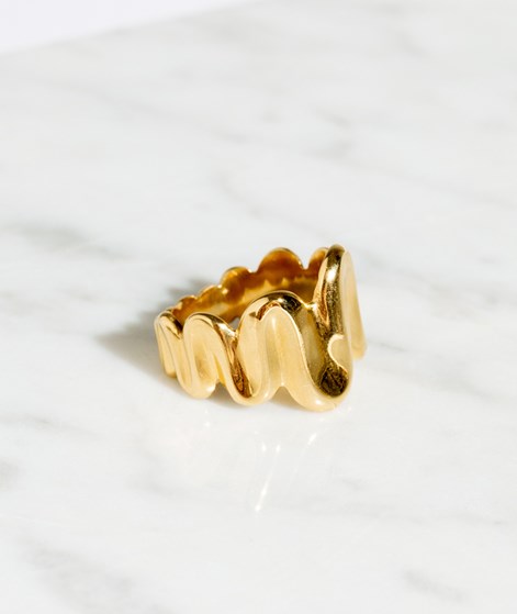 KAUF DICH GLCKLICH Welliger Ring Gold