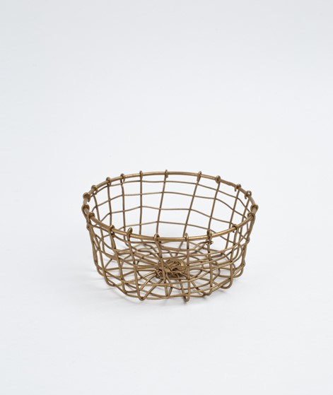 MADAM STOLTZ Round Basket ant. brass