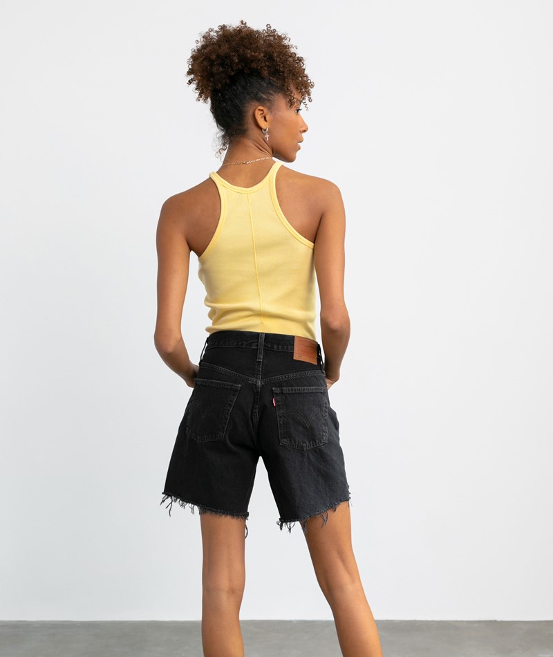 levis 501 black denim shorts