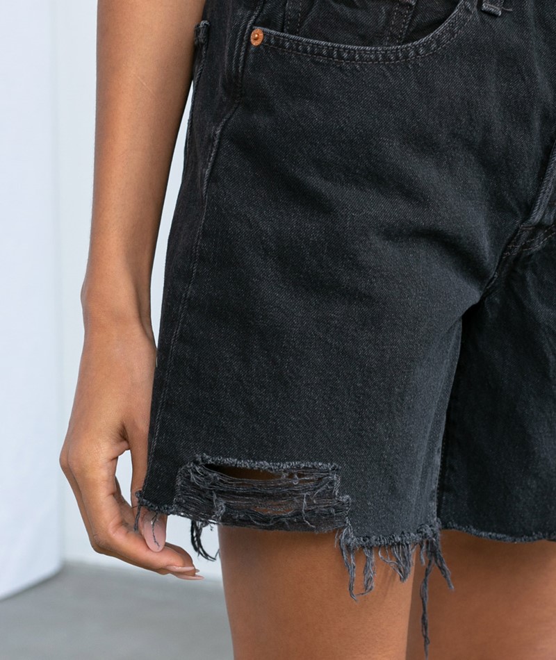 levis 501 black denim shorts